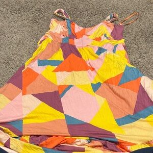 Colorful Geometric Patterned Dress